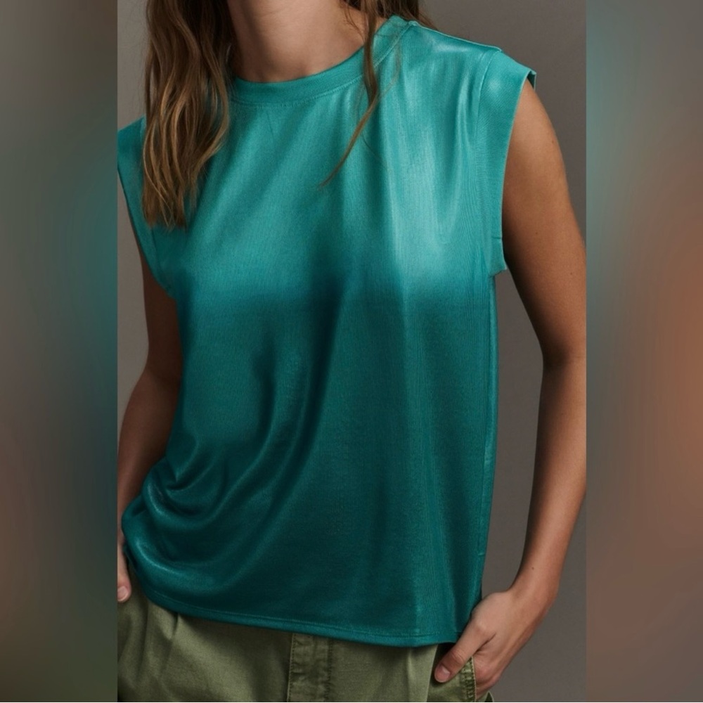 ANTHROPOLOGIE Porridge Ombre Muscle Tee NWT Size XX-Small